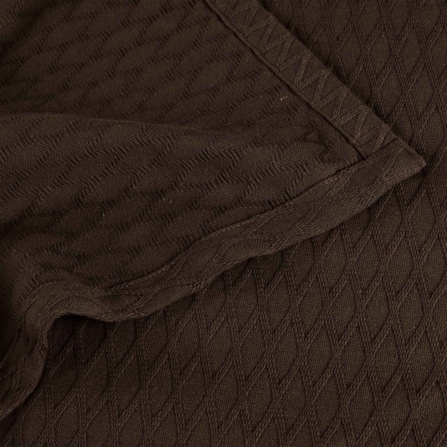 Diamond All-Season Cotton Blanket - Chocolate