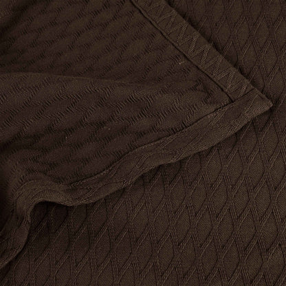 Diamond All-Season Cotton Blanket - Chocolate