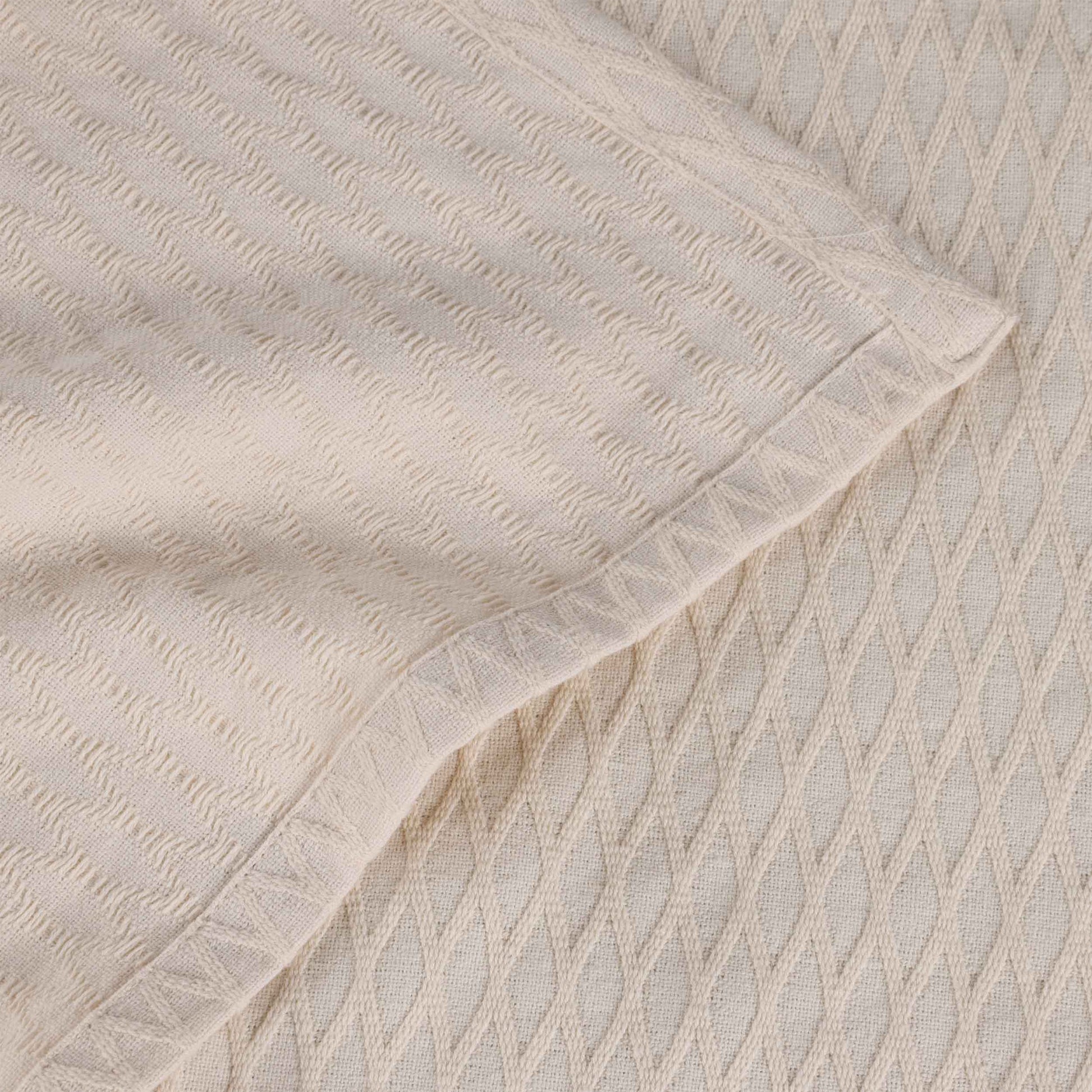 Diamond All-Season Cotton Blanket - Ivory