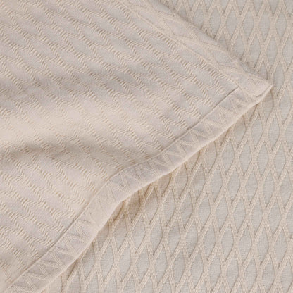 Diamond All-Season Cotton Blanket - Ivory