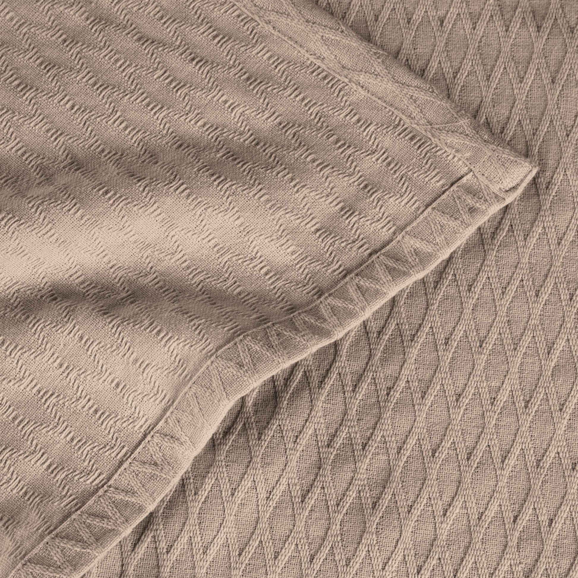 Diamond All-Season Cotton Blanket - Khaki