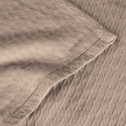 Diamond All-Season Cotton Blanket - Khaki