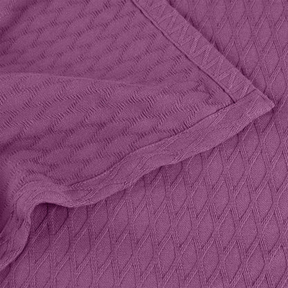 Diamond All-Season Cotton Blanket - Purple