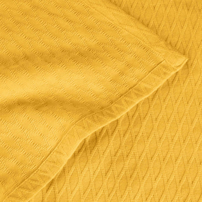 Diamond All-Season Cotton Blanket - Yellow