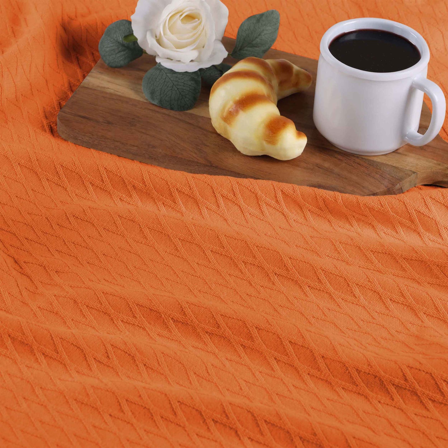 Diamond All-Season Cotton Blanket - Orange