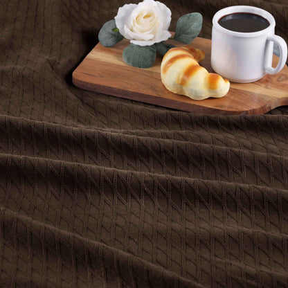 Diamond All-Season Cotton Blanket - Chocolate