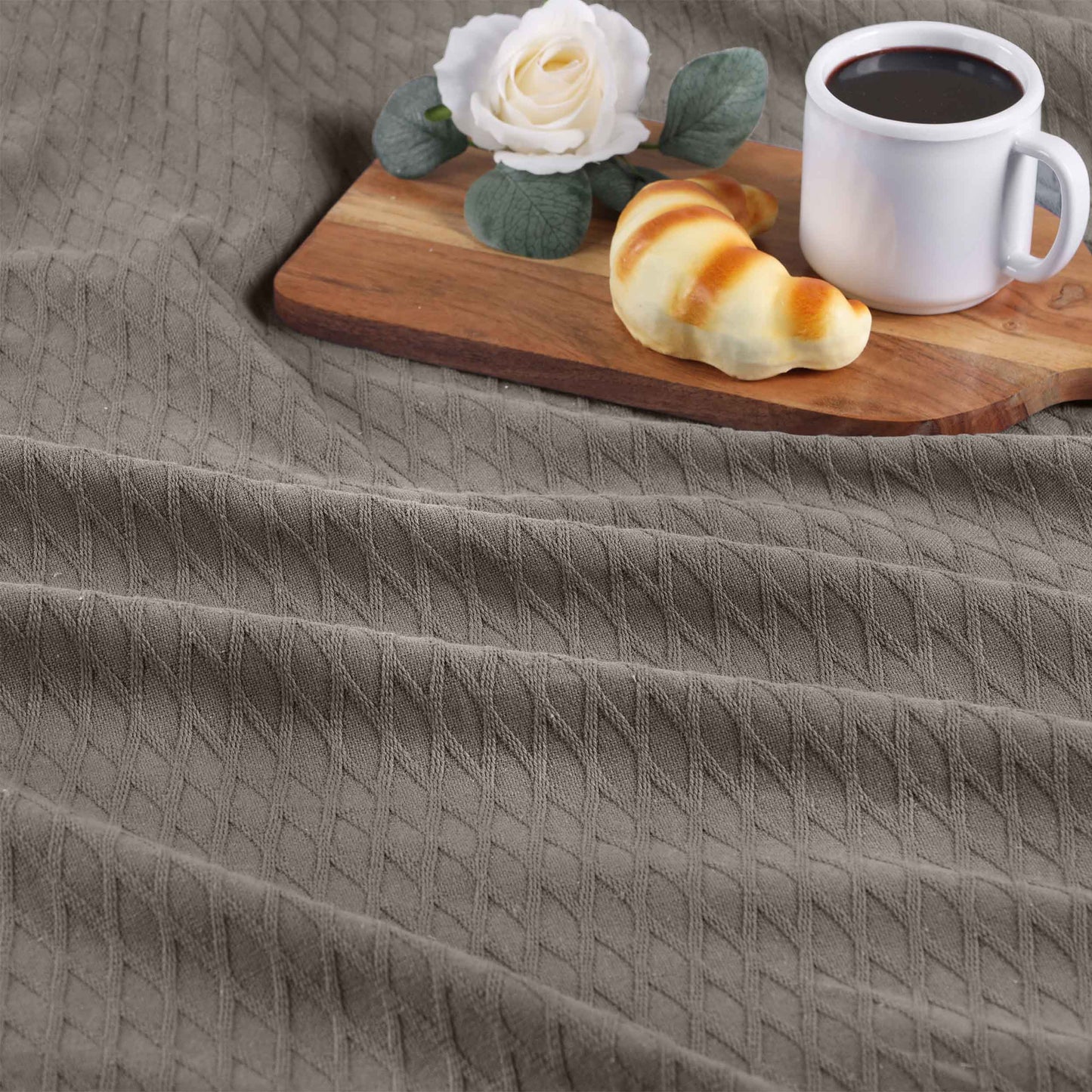 Diamond All-Season Cotton Blanket - Grey