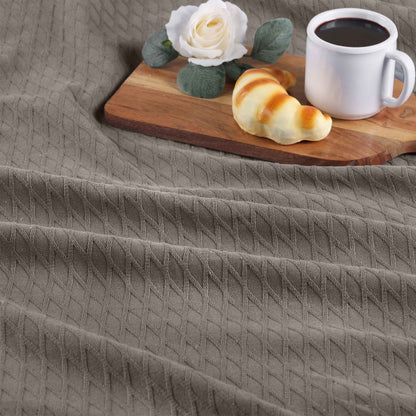 Diamond All-Season Cotton Blanket - Grey