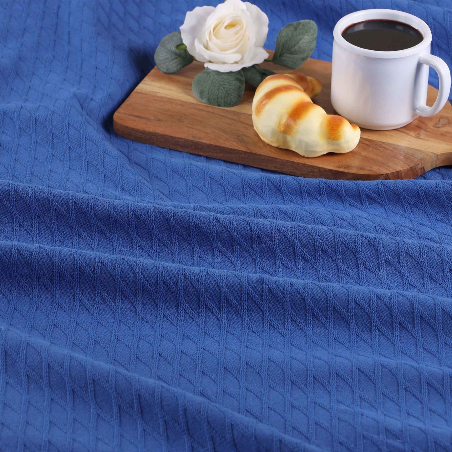 Diamond All-Season Cotton Blanket - Meritt Blue
