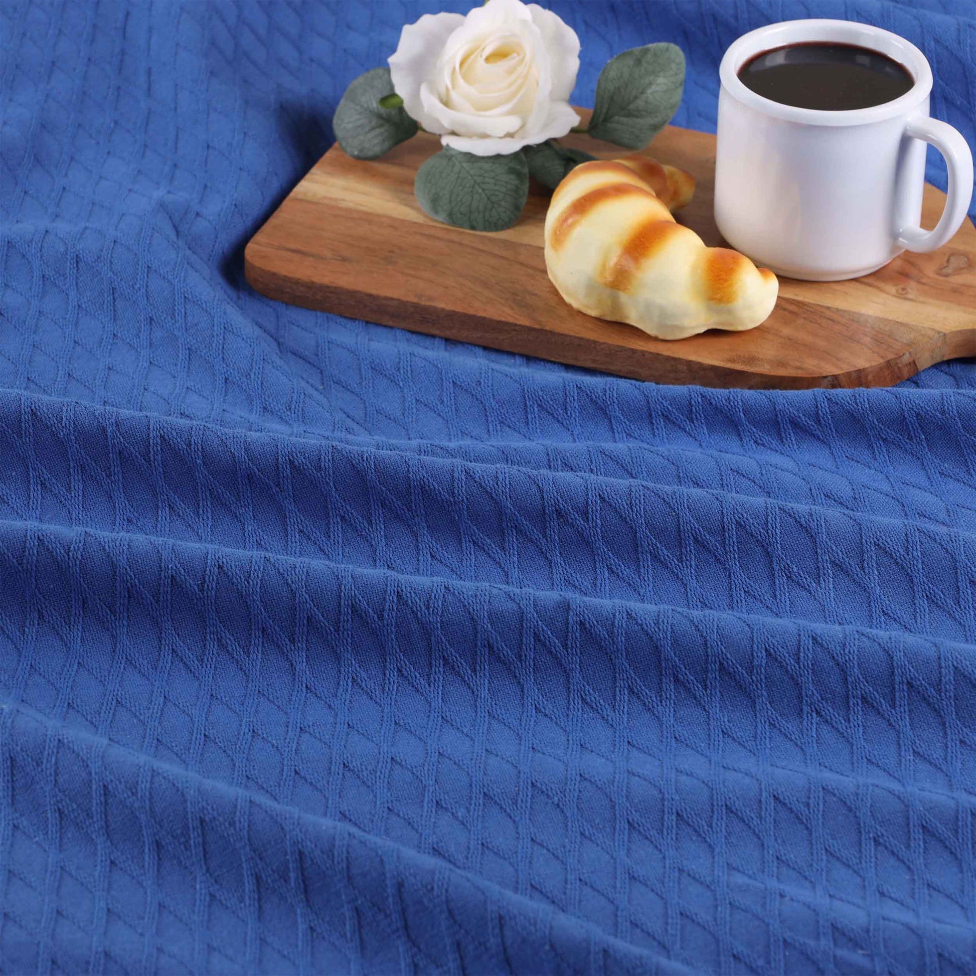 Diamond All-Season Cotton Blanket - Meritt Blue