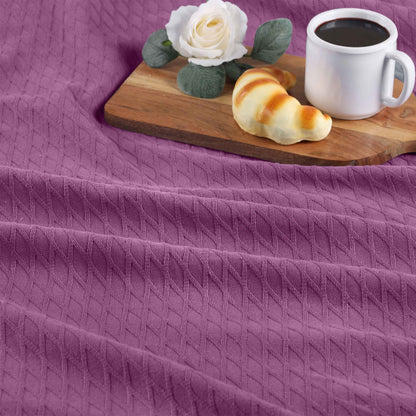 Diamond All-Season Cotton Blanket - Purple
