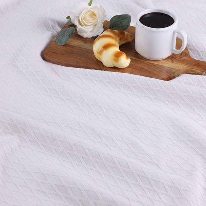 Diamond All-Season Cotton Blanket - White