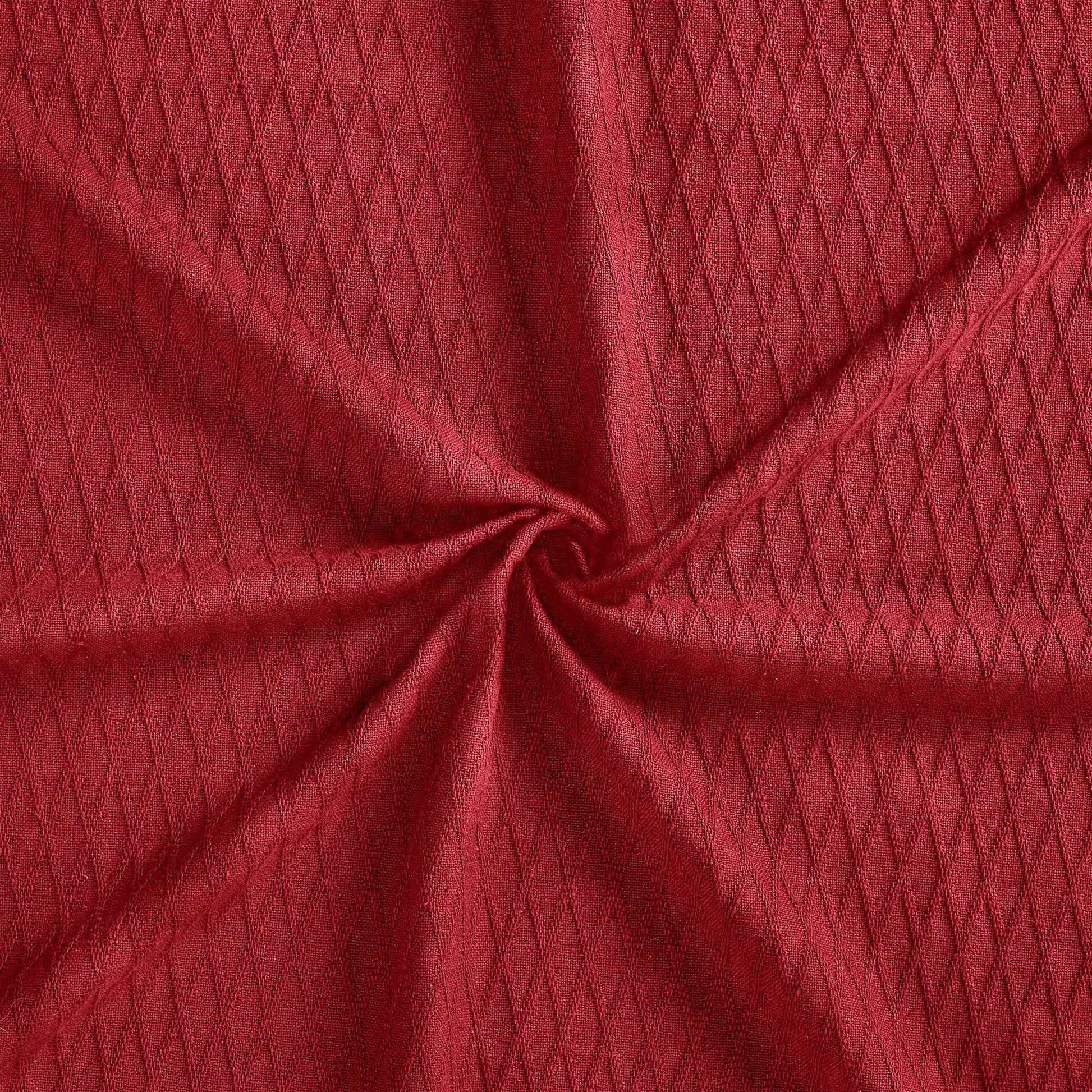 Diamond All-Season Cotton Blanket - Burgundy