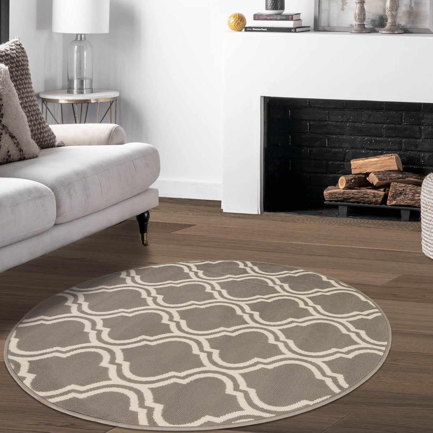 Superior Double Moroccan Trellis Area Rug - Gray