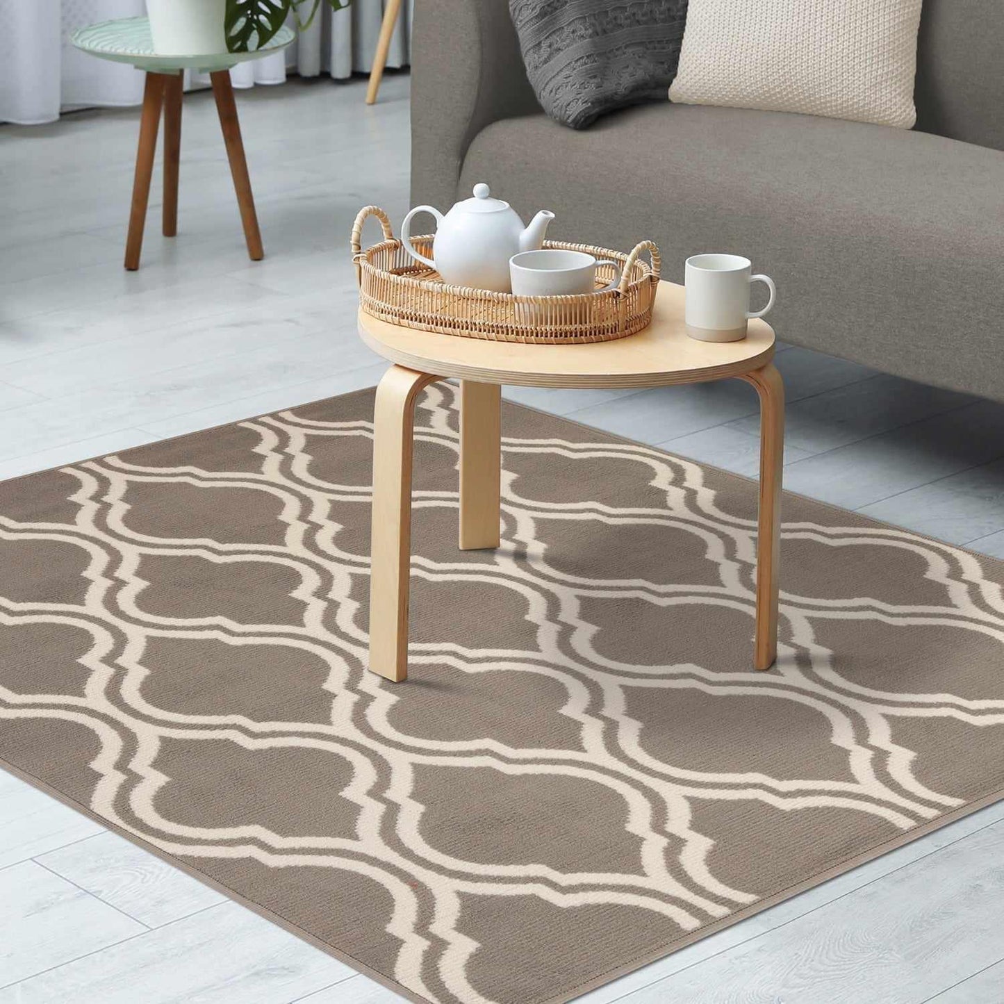  Superior Double Moroccan Trellis Area Rug - Gray