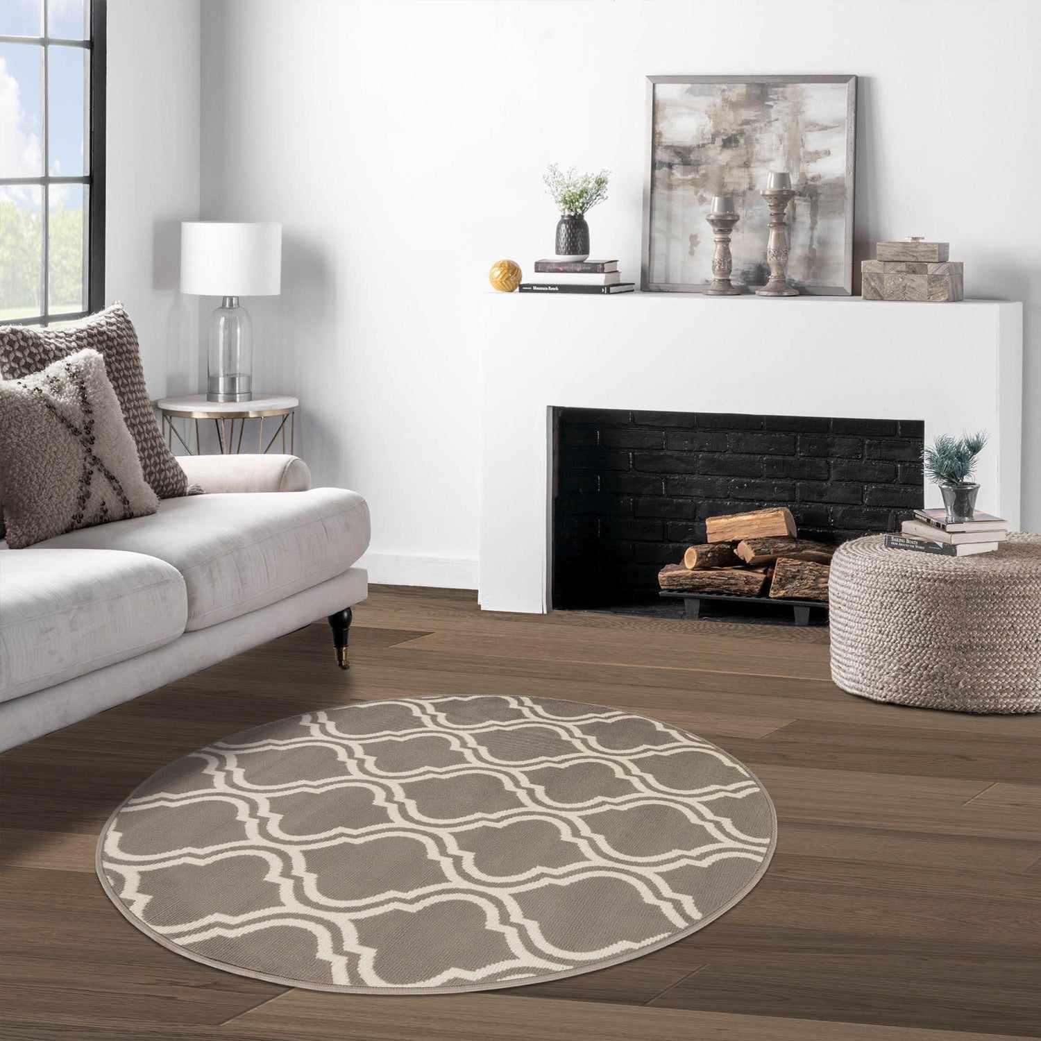  Superior Double Moroccan Trellis Area Rug - Gray