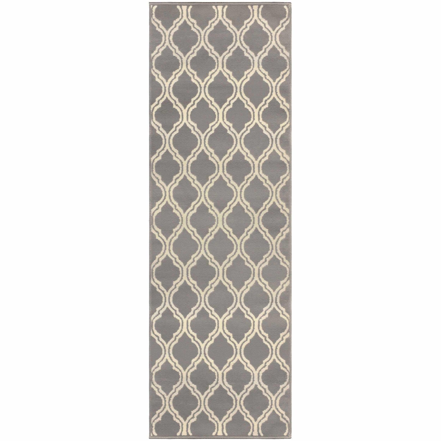 Superior Double Moroccan Trellis Area Rug - Gray