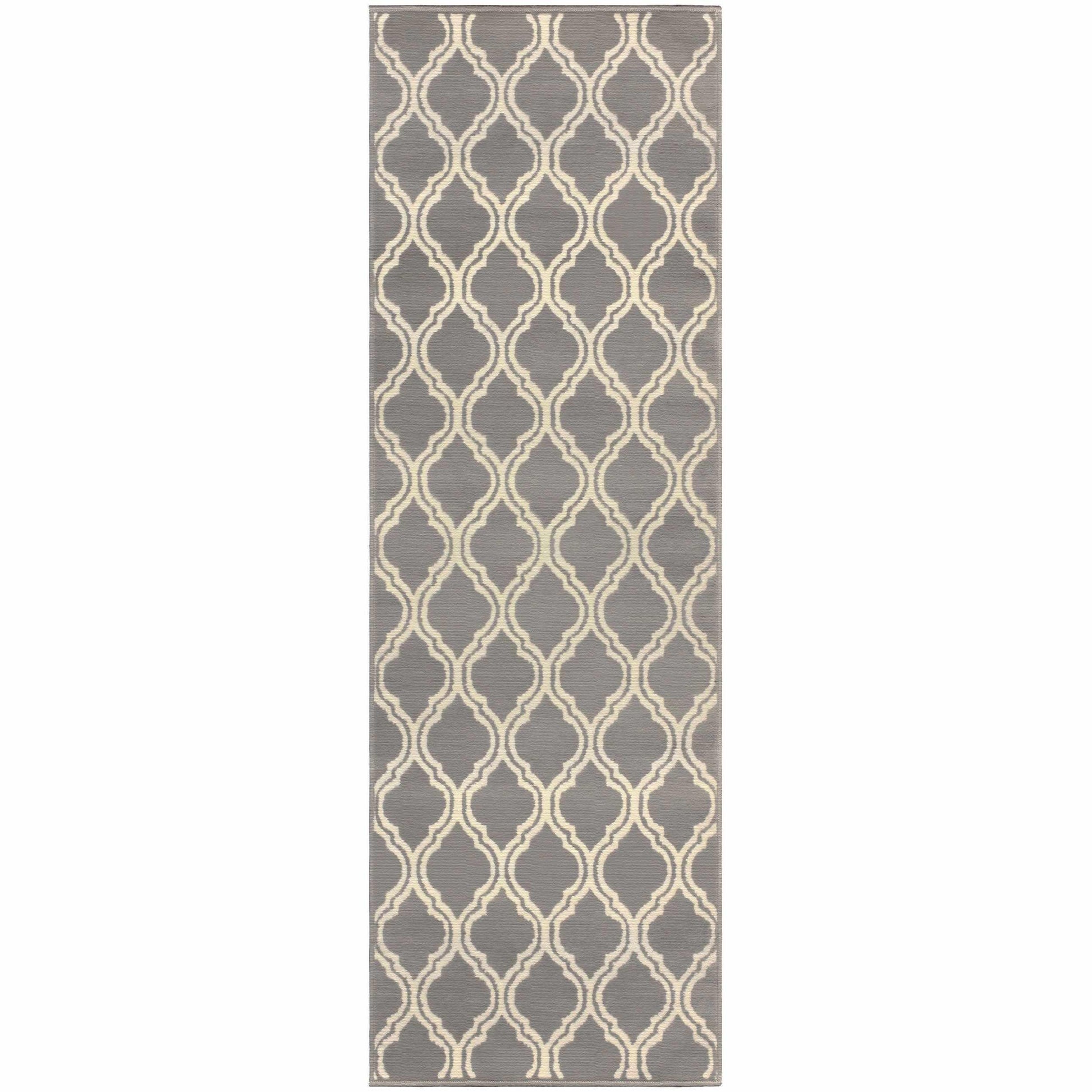 Superior Double Moroccan Trellis Area Rug - Gray