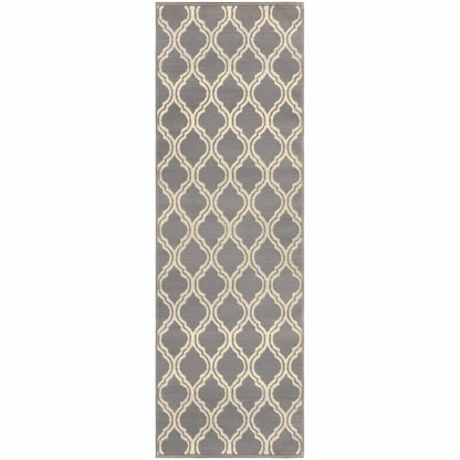 Superior Double Moroccan Trellis Area Rug - Gray