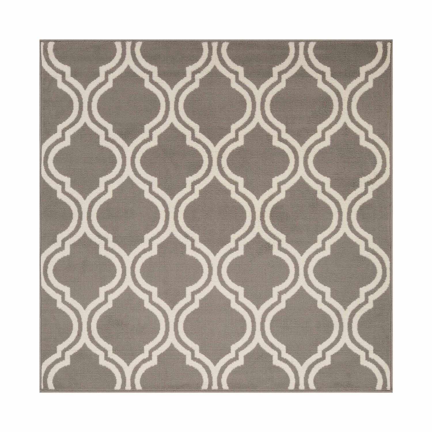 Superior Double Moroccan Trellis Area Rug - Gray