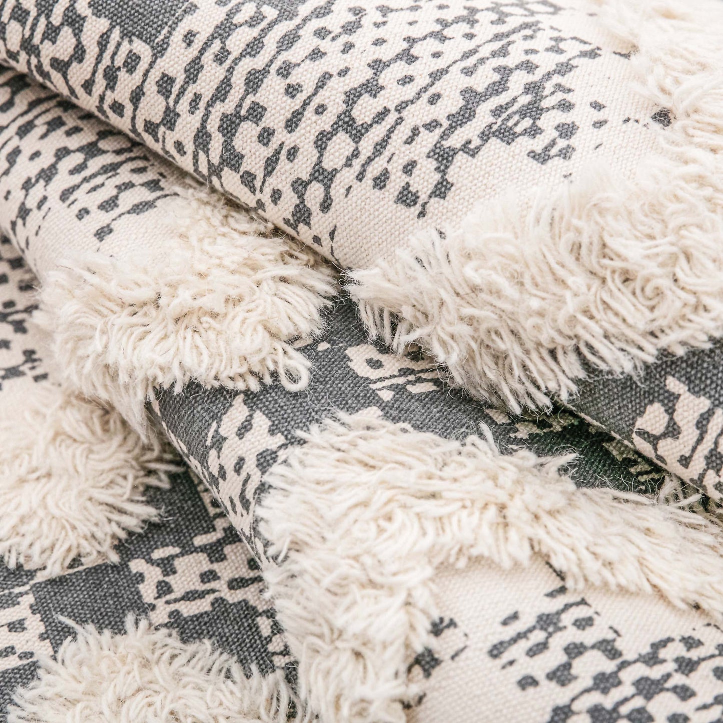 Geometric Wool Cotton Blend Latex Backing Indoor Area Rug - Dove/Gray
