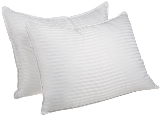 Medium Density Down Alternative Striped Pillows, Set of 2 and 4 -White