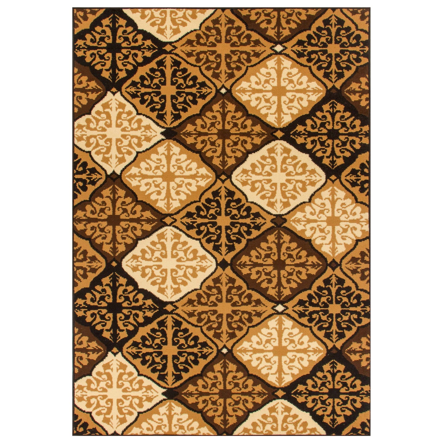 Duncan Contemporary Geometric Diamonds Indoor Area Rug - Camel