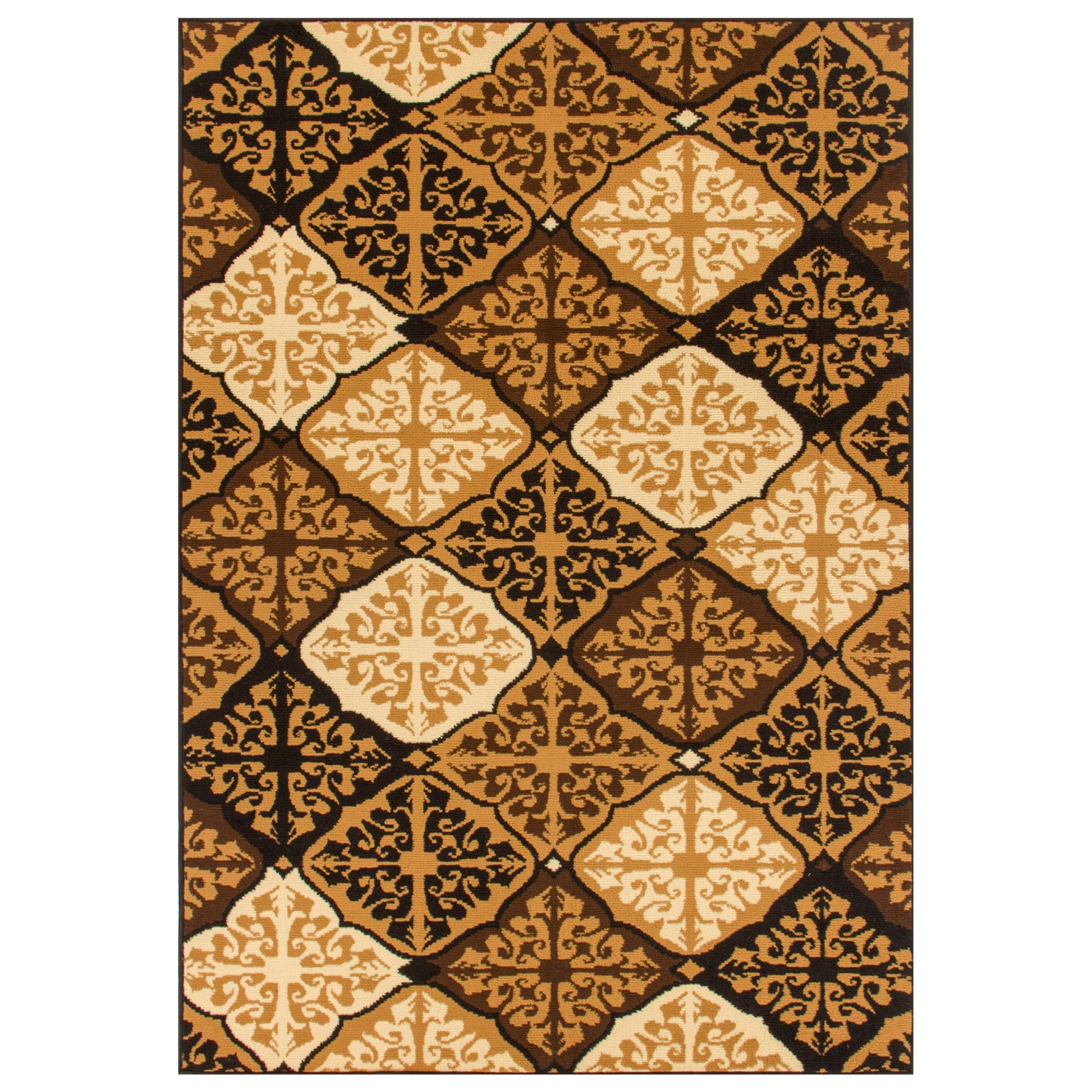 Duncan Contemporary Geometric Diamonds Indoor Area Rug - Camel