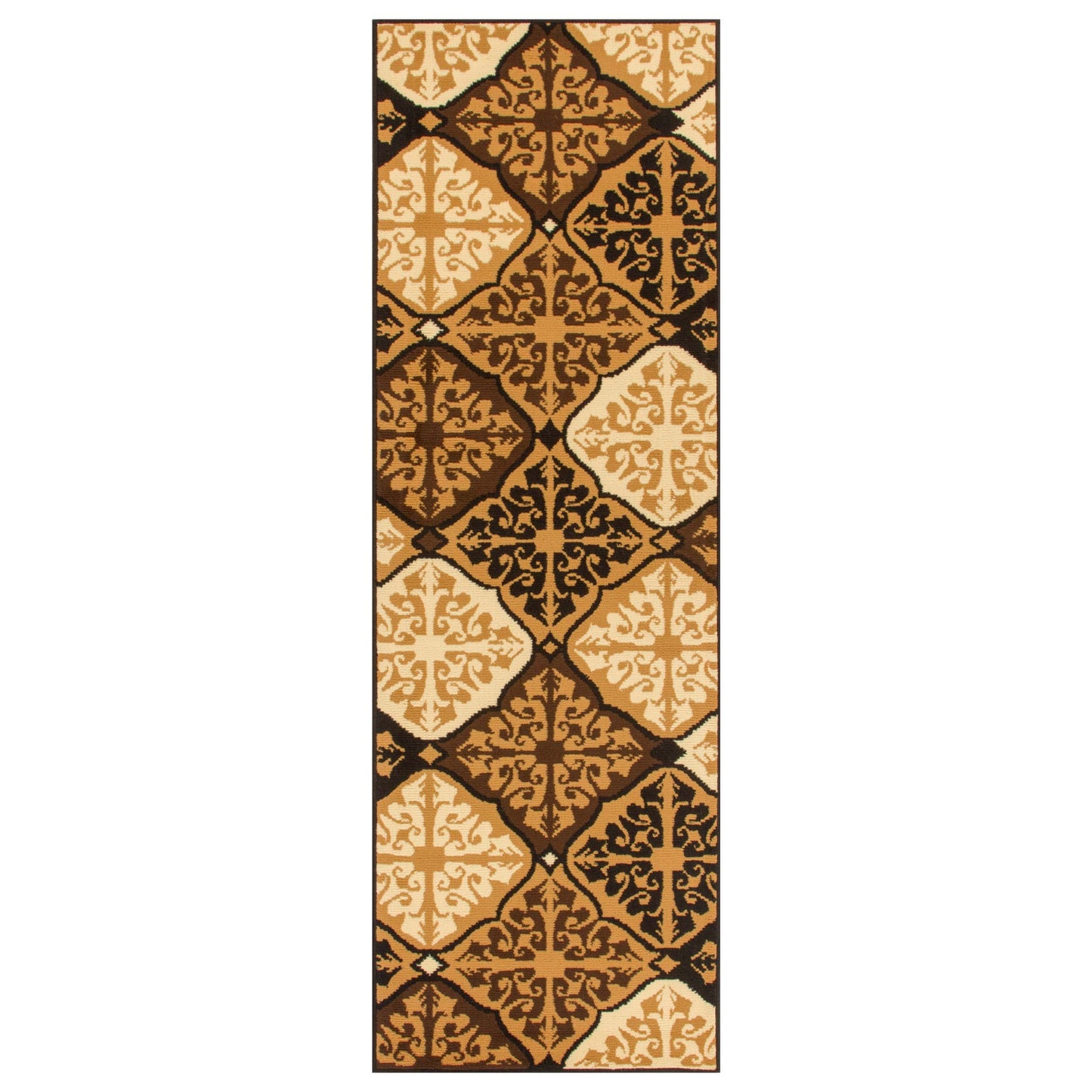 Duncan Contemporary Geometric Diamonds Indoor Area Rug - Camel