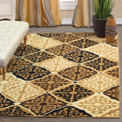 Duncan Contemporary Geometric Diamonds Indoor Area Rug - Ivory