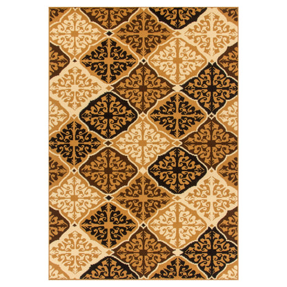 Duncan Contemporary Geometric Diamonds Indoor Area Rug - Ivory