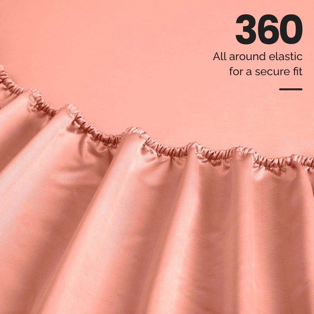 Egyptian Cotton 1500 Thread Count Eco Friendly Solid Sheet Set - DustedRose