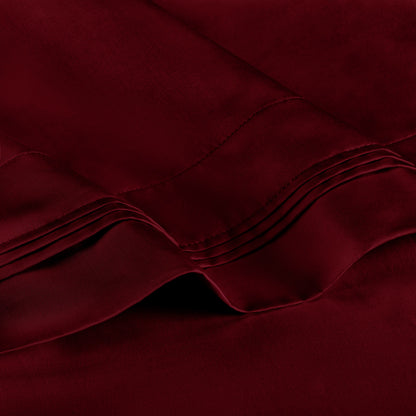 Superior 1000-Thread Count Egyptian Cotton Solid Pillowcase Set - Burgundy