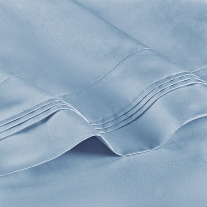 Superior 1000-Thread Count Egyptian Cotton Solid Pillowcase Set - Light Blue