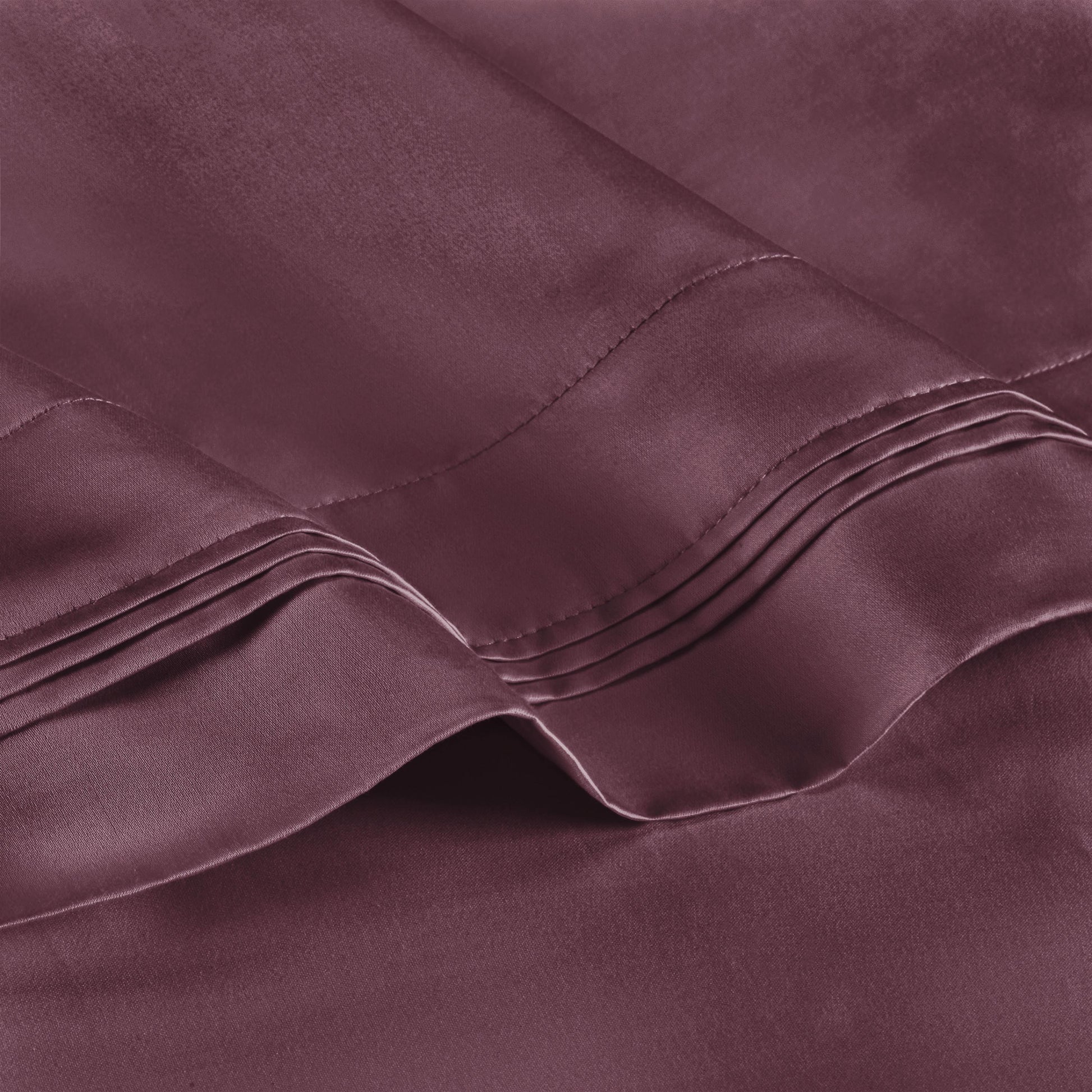 Superior 1000-Thread Count Egyptian Cotton Solid Pillowcase Set - Plum