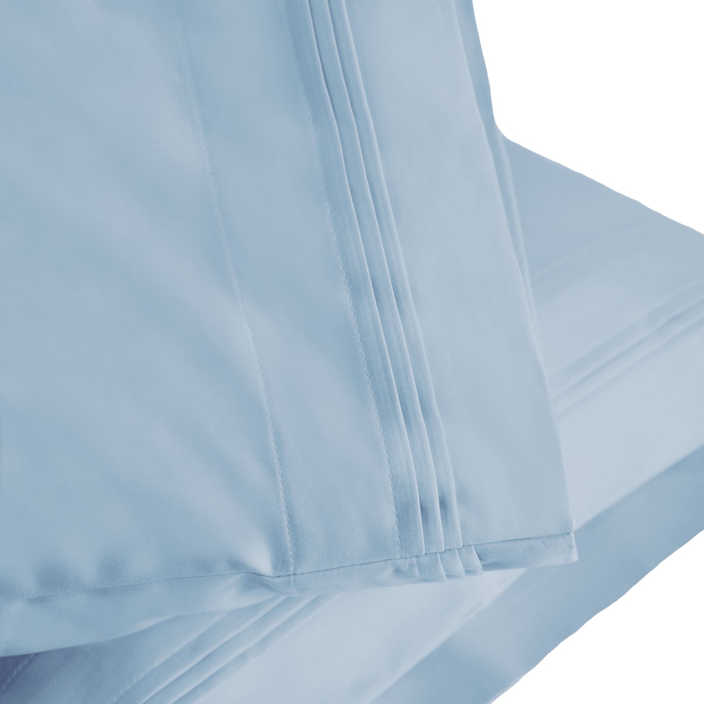 Superior 1000-Thread Count Egyptian Cotton Solid Pillowcase Set - Light Blue