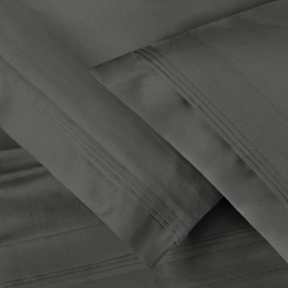 Superior 1000-Thread Count Egyptian Cotton Solid Pillowcase Set - Grey