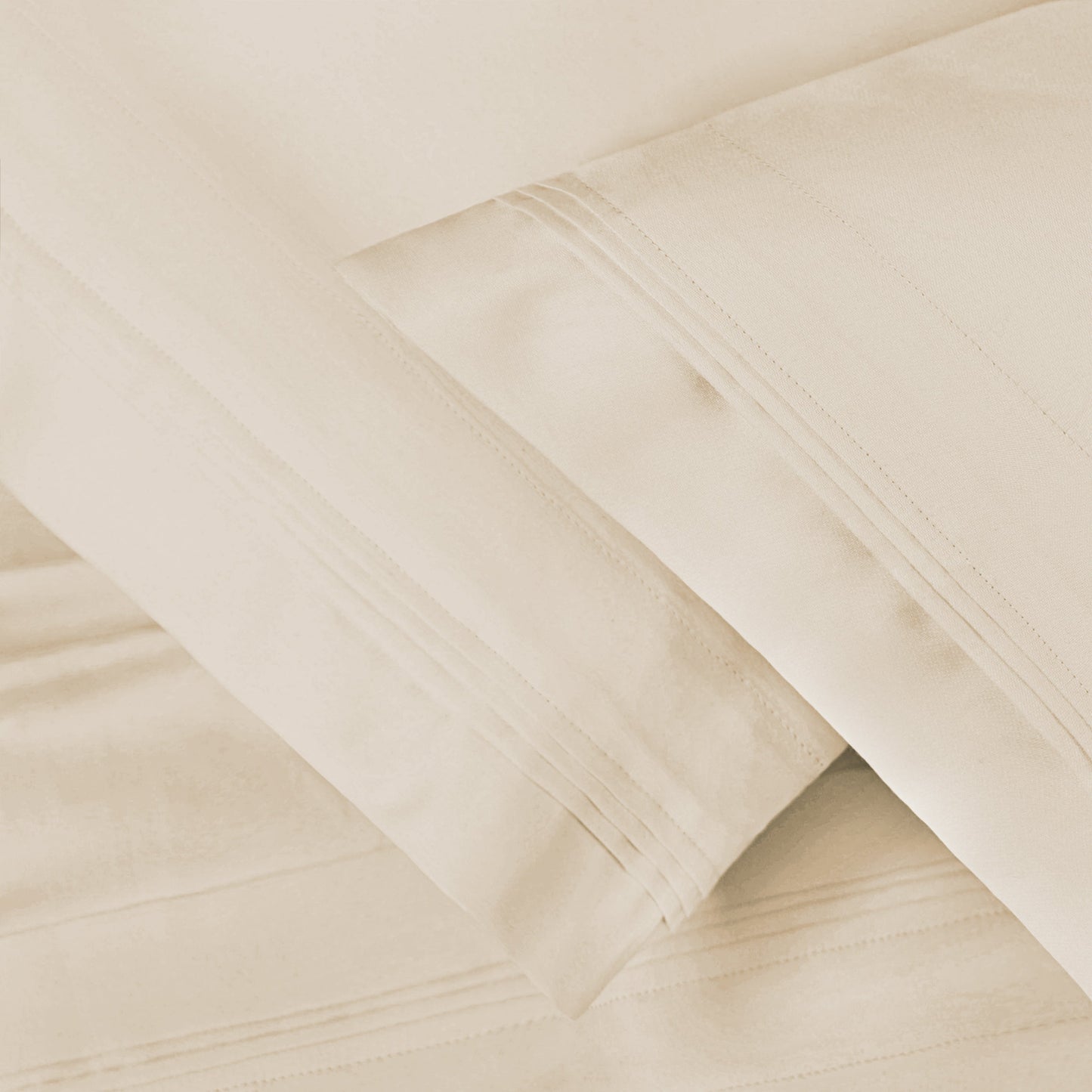 Superior 1000-Thread Count Egyptian Cotton Solid Pillowcase Set - Ivory