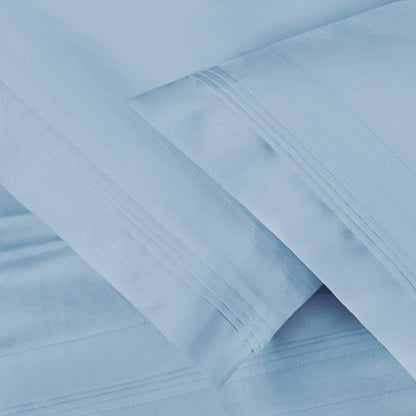 Superior 1000-Thread Count Egyptian Cotton Solid Pillowcase Set - Light Blue