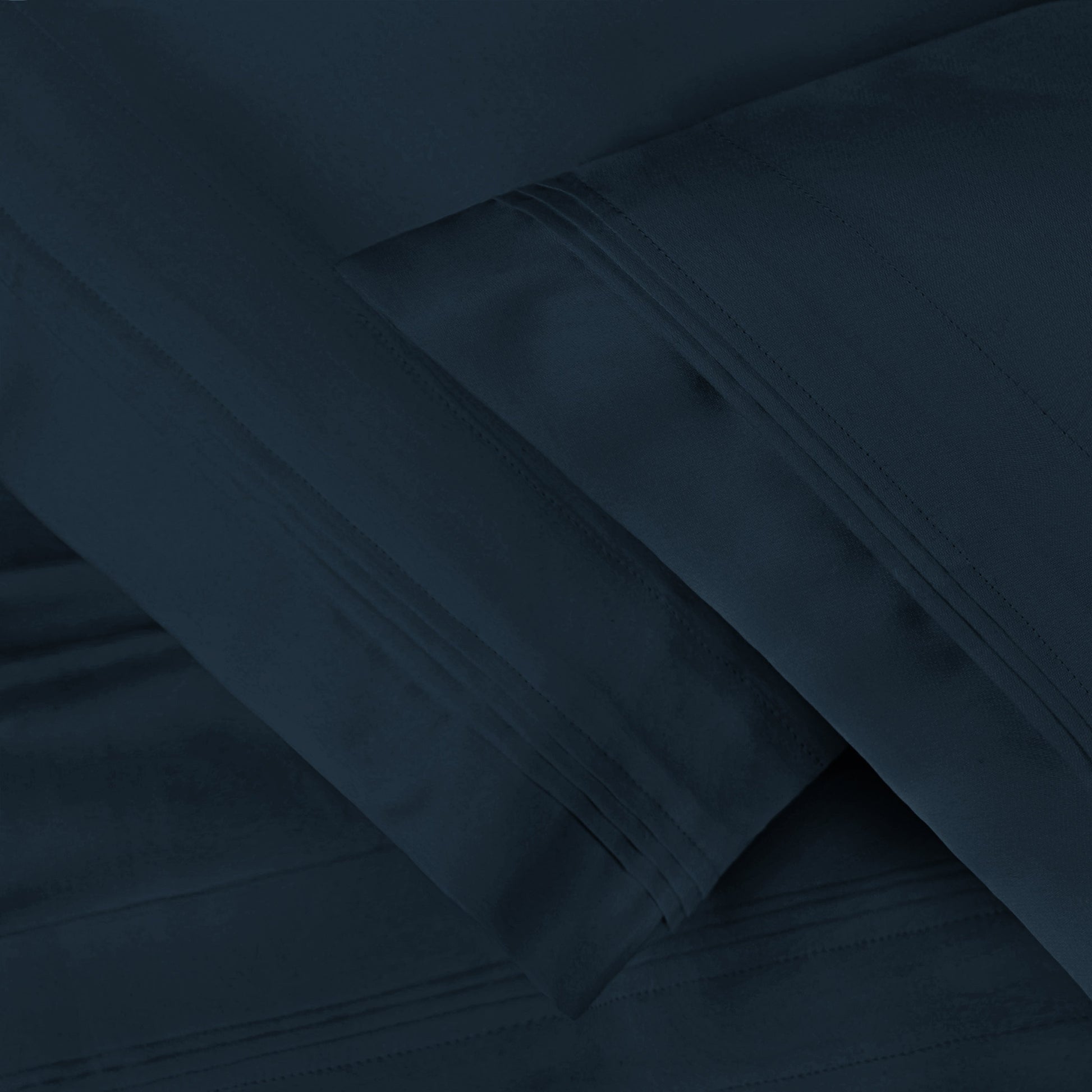 Superior 1000-Thread Count Egyptian Cotton Solid Pillowcase Set - Navy Blue