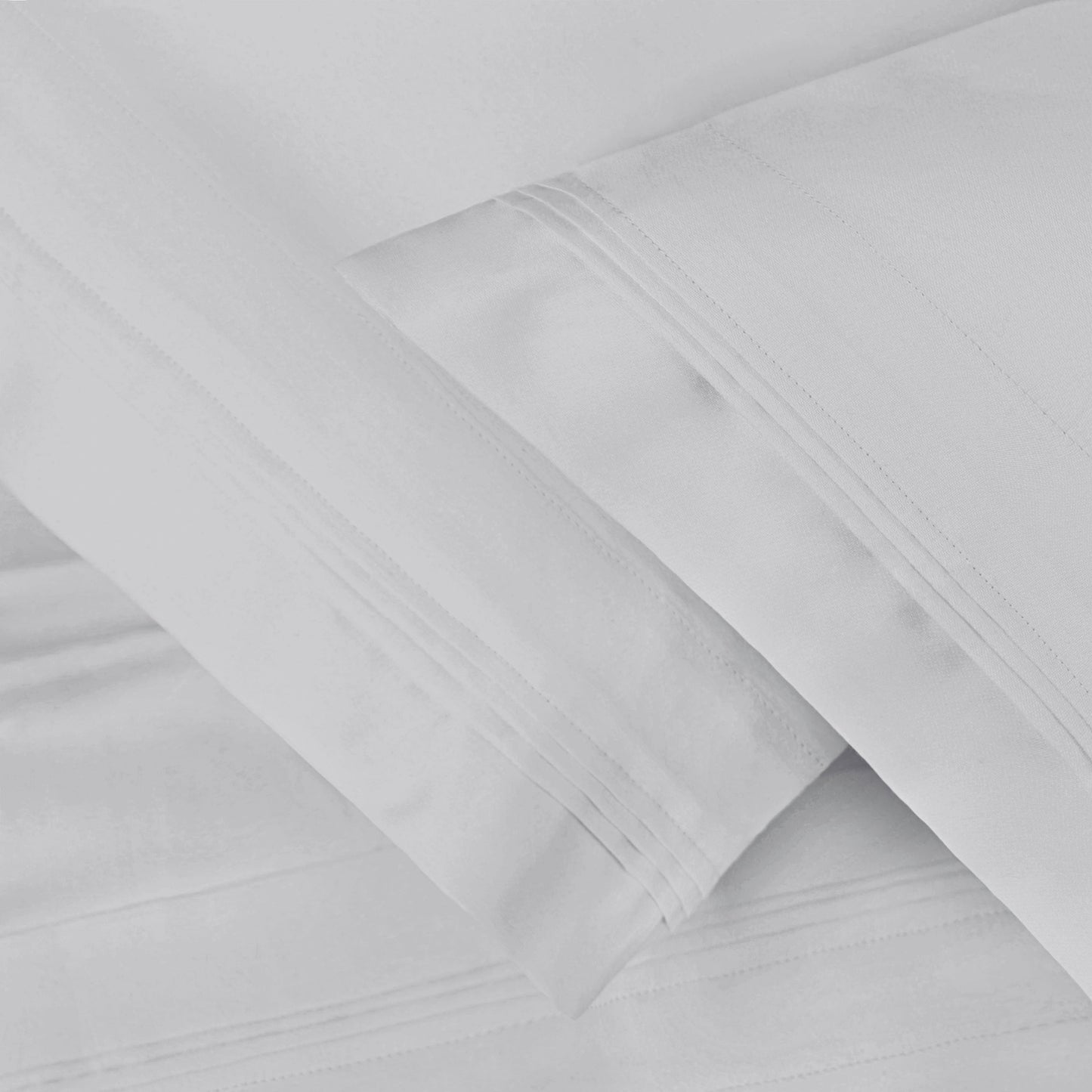 Superior 1000-Thread Count Egyptian Cotton Solid Pillowcase Set - Platinum