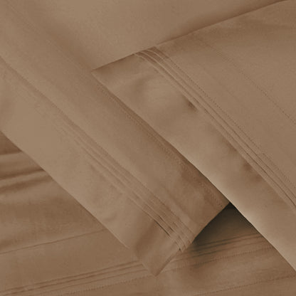 Superior 1000-Thread Count Egyptian Cotton Solid Pillowcase Set - Taupe