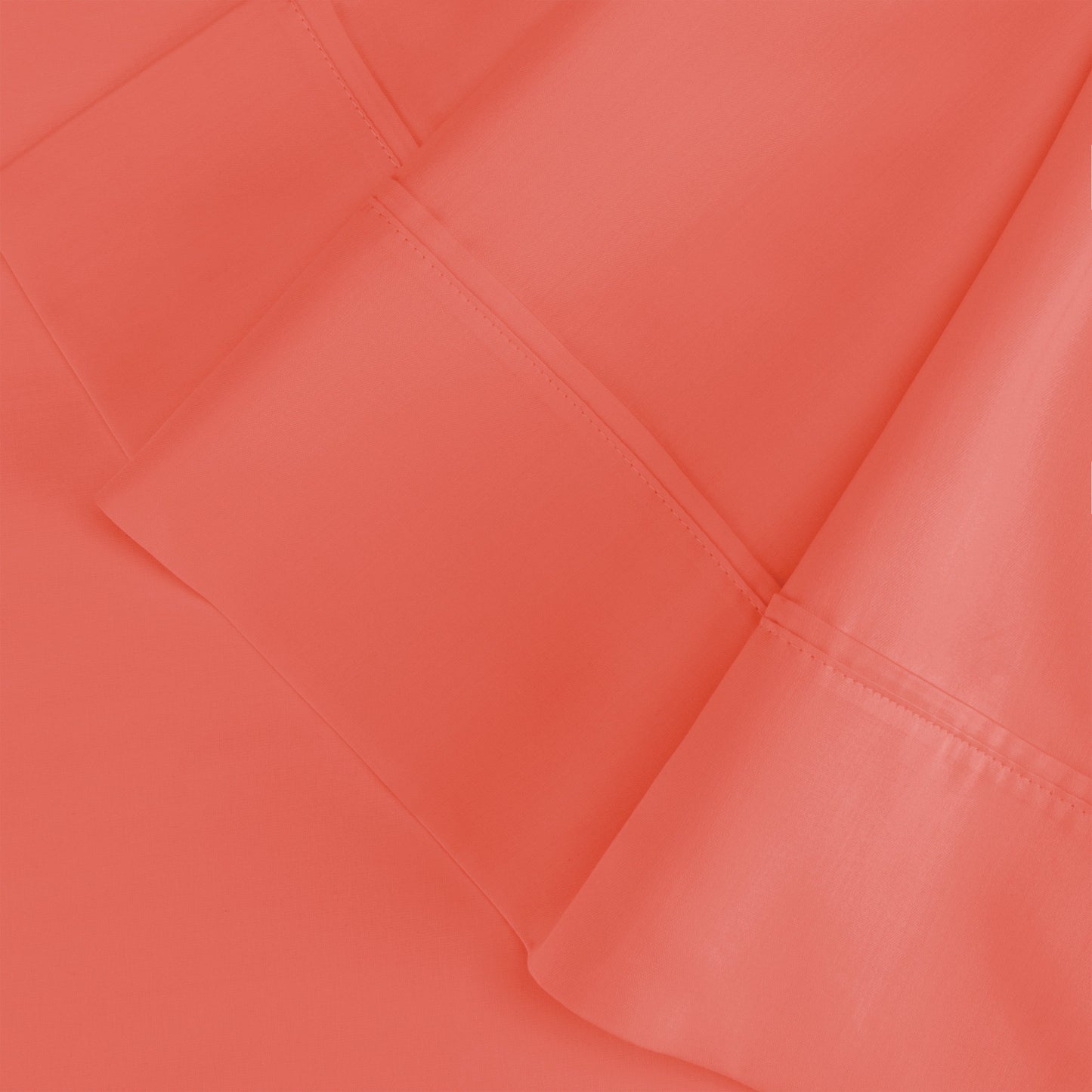 Superior Egyptian Cotton 300 Thread Count Solid Pillowcase Set - Coral