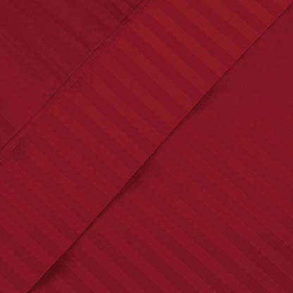 Superior Premium 600 Thread Count Egyptian Cotton Striped Deep Pocket Sheet Set - burgundy