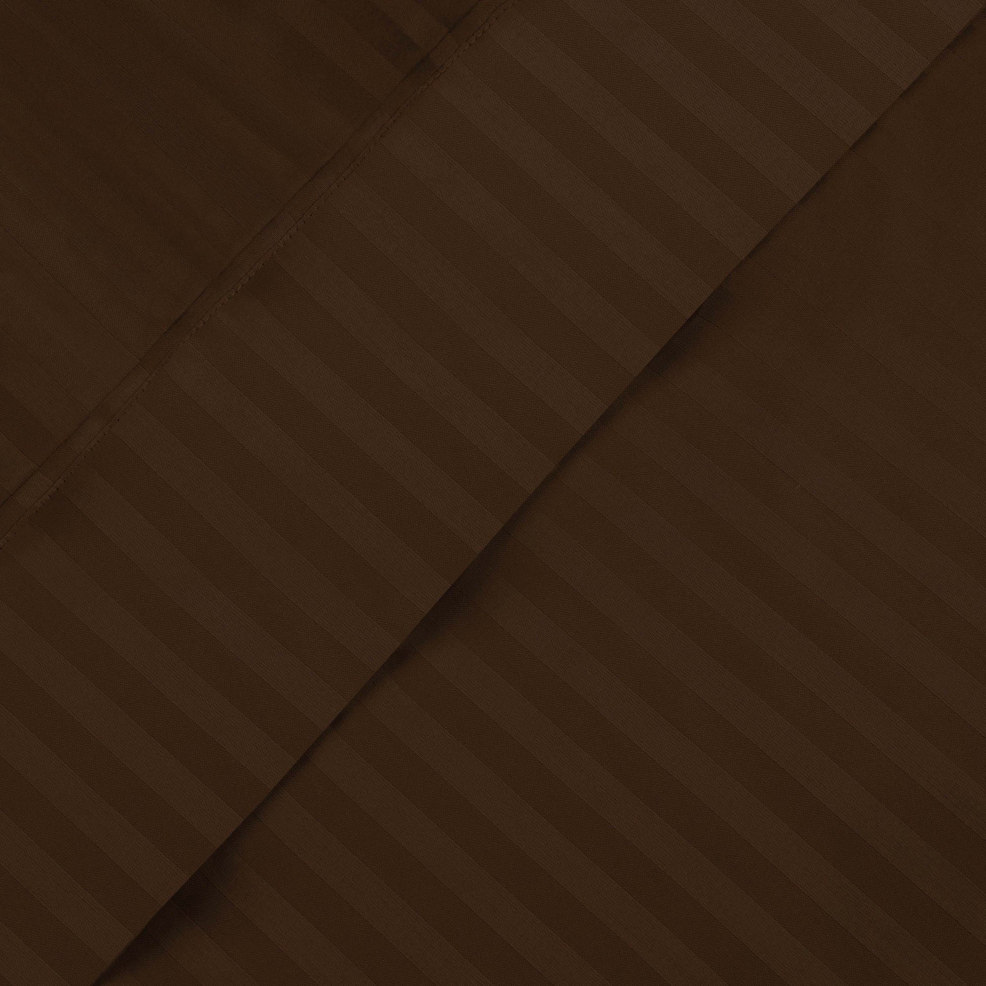 Superior Premium 600 Thread Count Egyptian Cotton Striped Deep Pocket Sheet Set - Chocolate