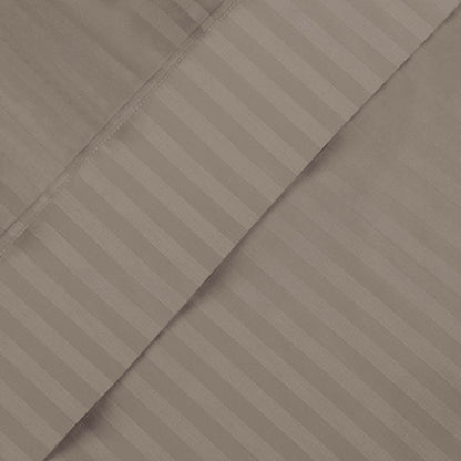 Superior Premium 600 Thread Count Egyptian Cotton Striped Deep Pocket Sheet Set - Grey