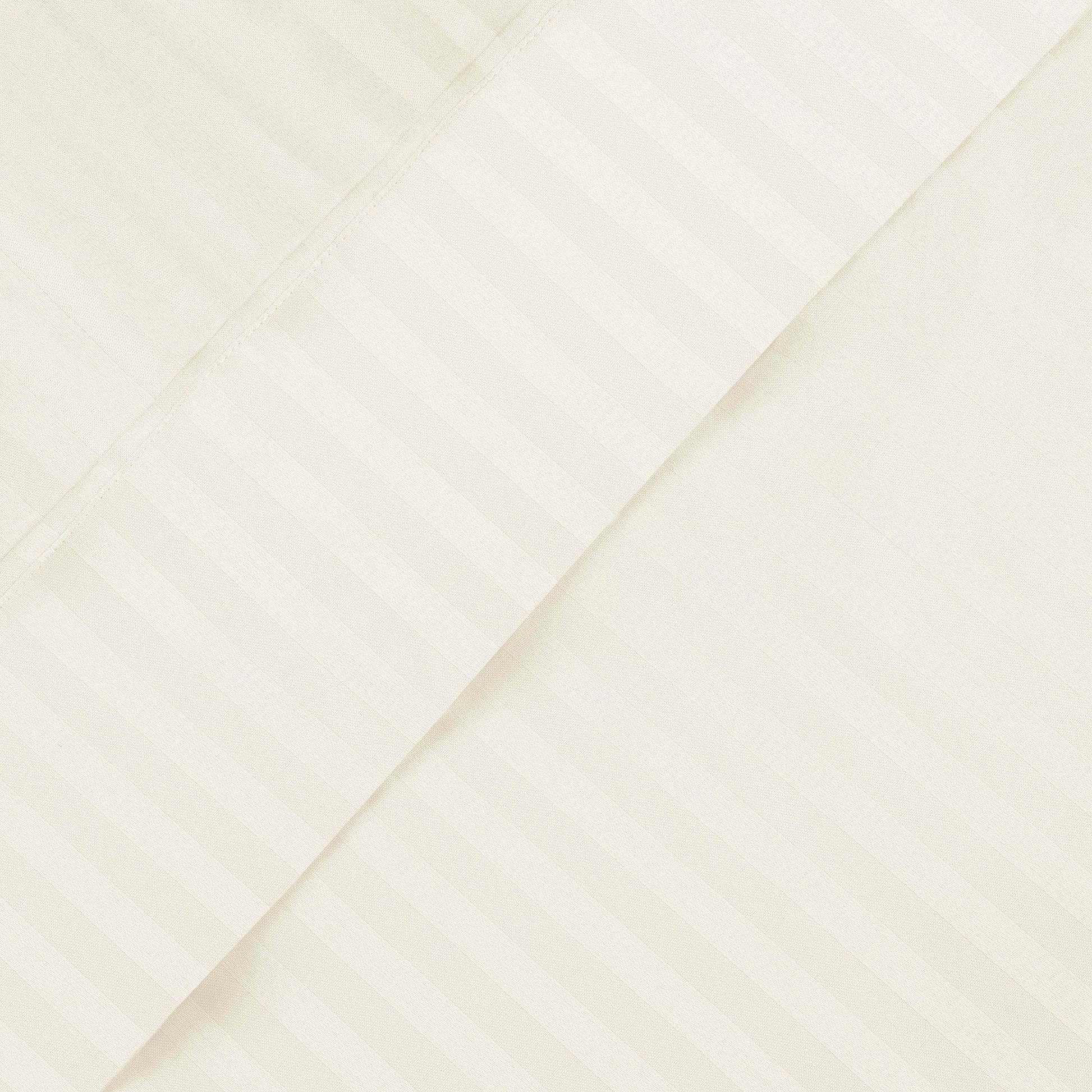 Superior Premium 600 Thread Count Egyptian Cotton Striped Deep Pocket Sheet Set -Ivory