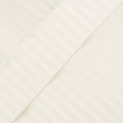 Superior Premium 600 Thread Count Egyptian Cotton Striped Deep Pocket Sheet Set -Ivory
