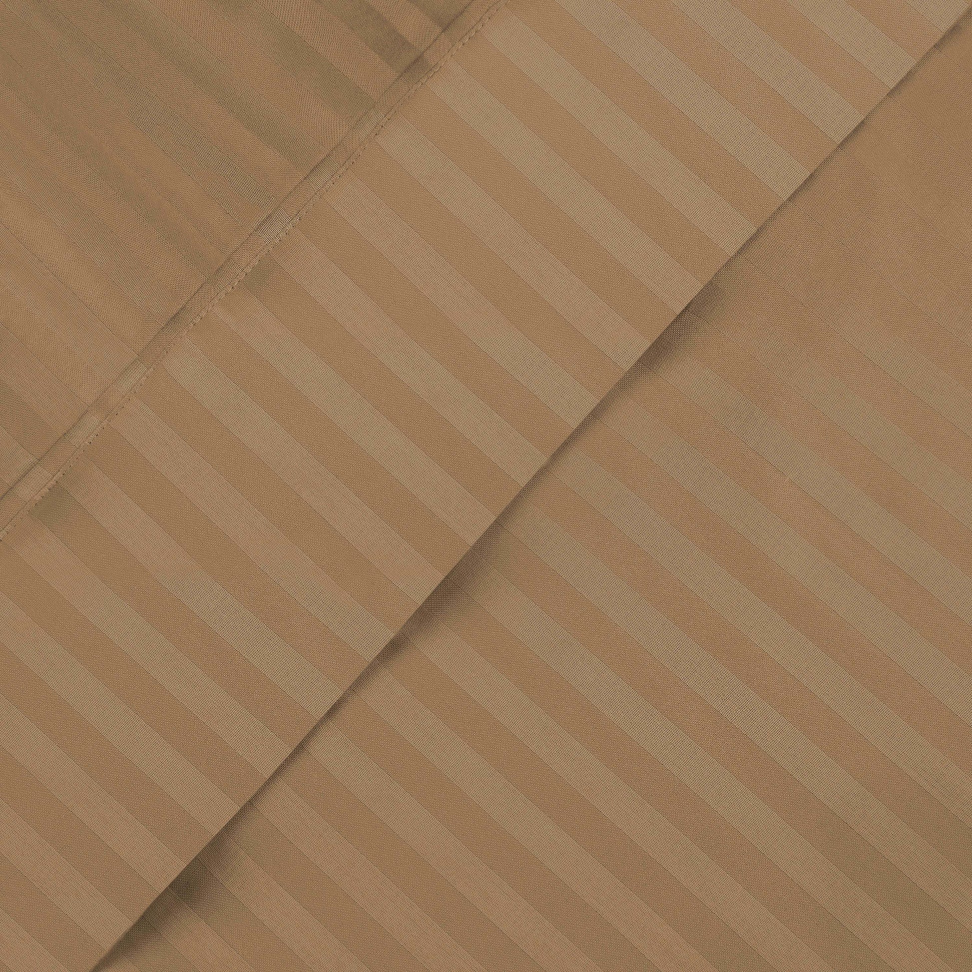 Superior Premium 600 Thread Count Egyptian Cotton Striped Deep Pocket Sheet Set - Taupe