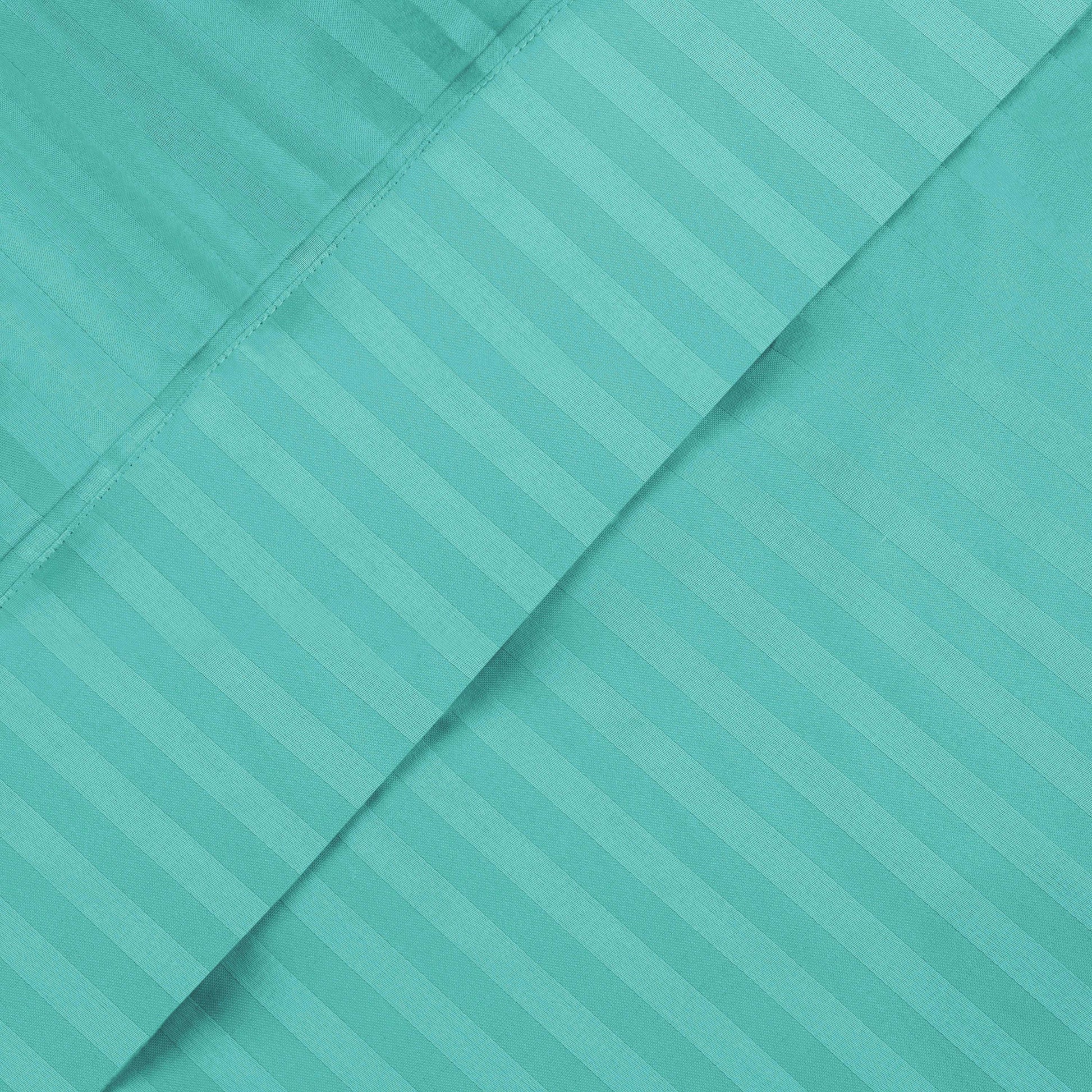Superior Premium 600 Thread Count Egyptian Cotton Striped Deep Pocket Sheet Set - Teal